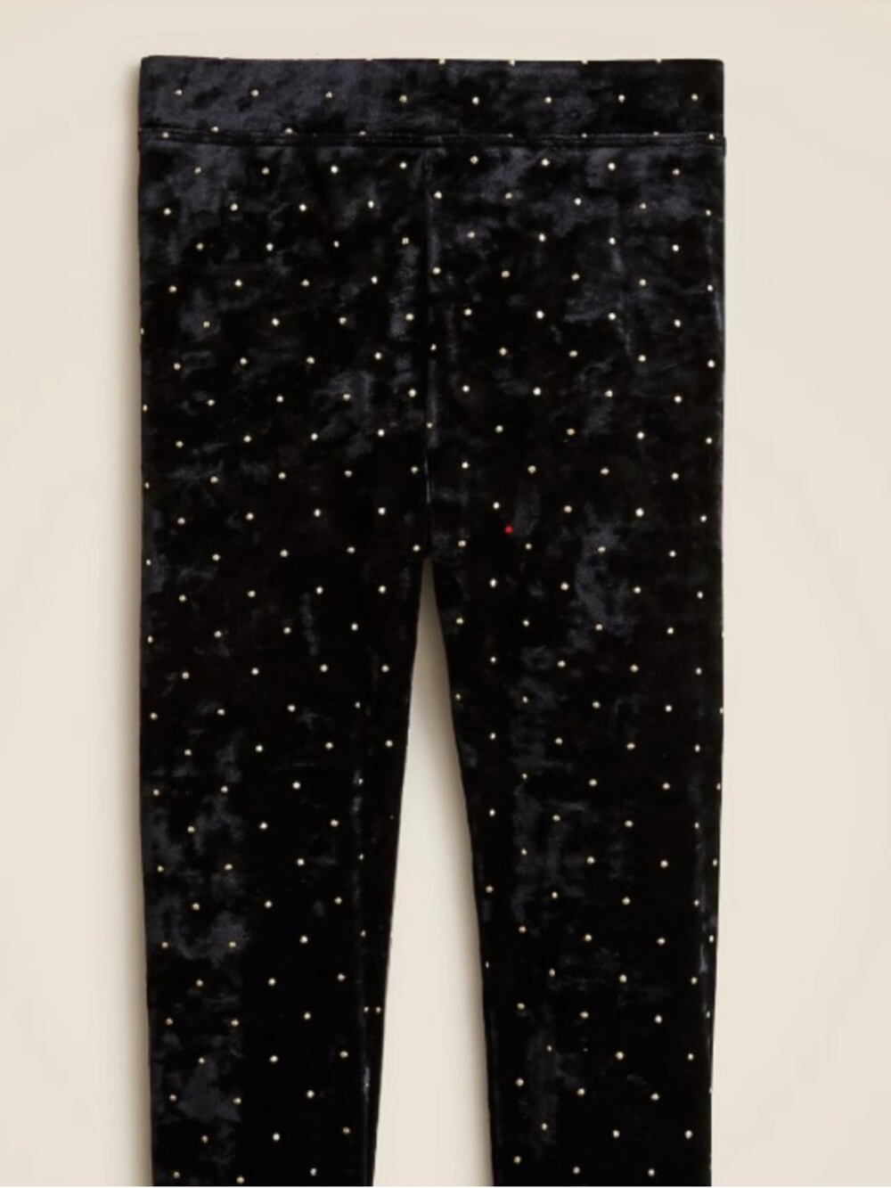 J Crew Crewcuts Black Velvet Studded Leggings